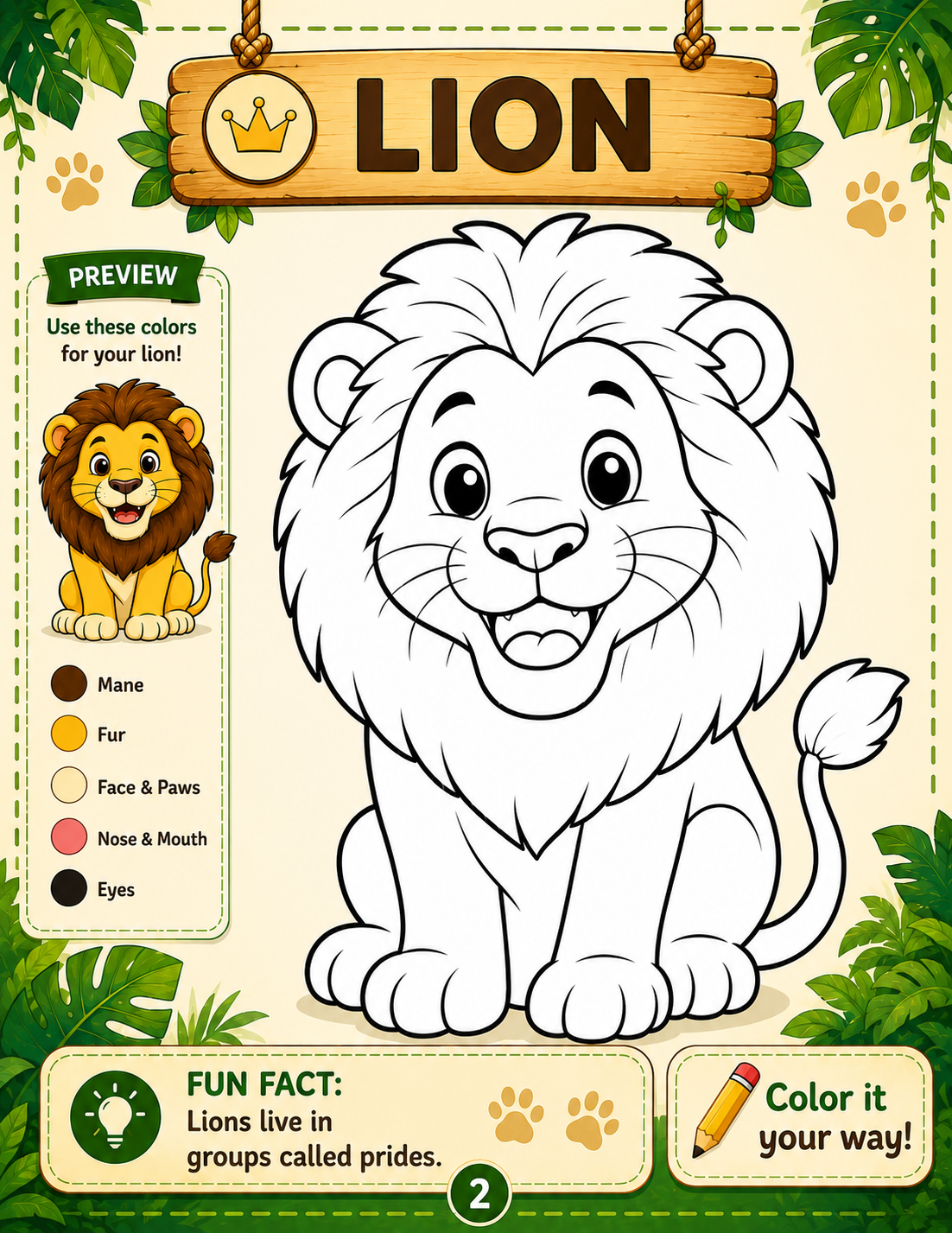 Bonus colouring page — animal to colour in
