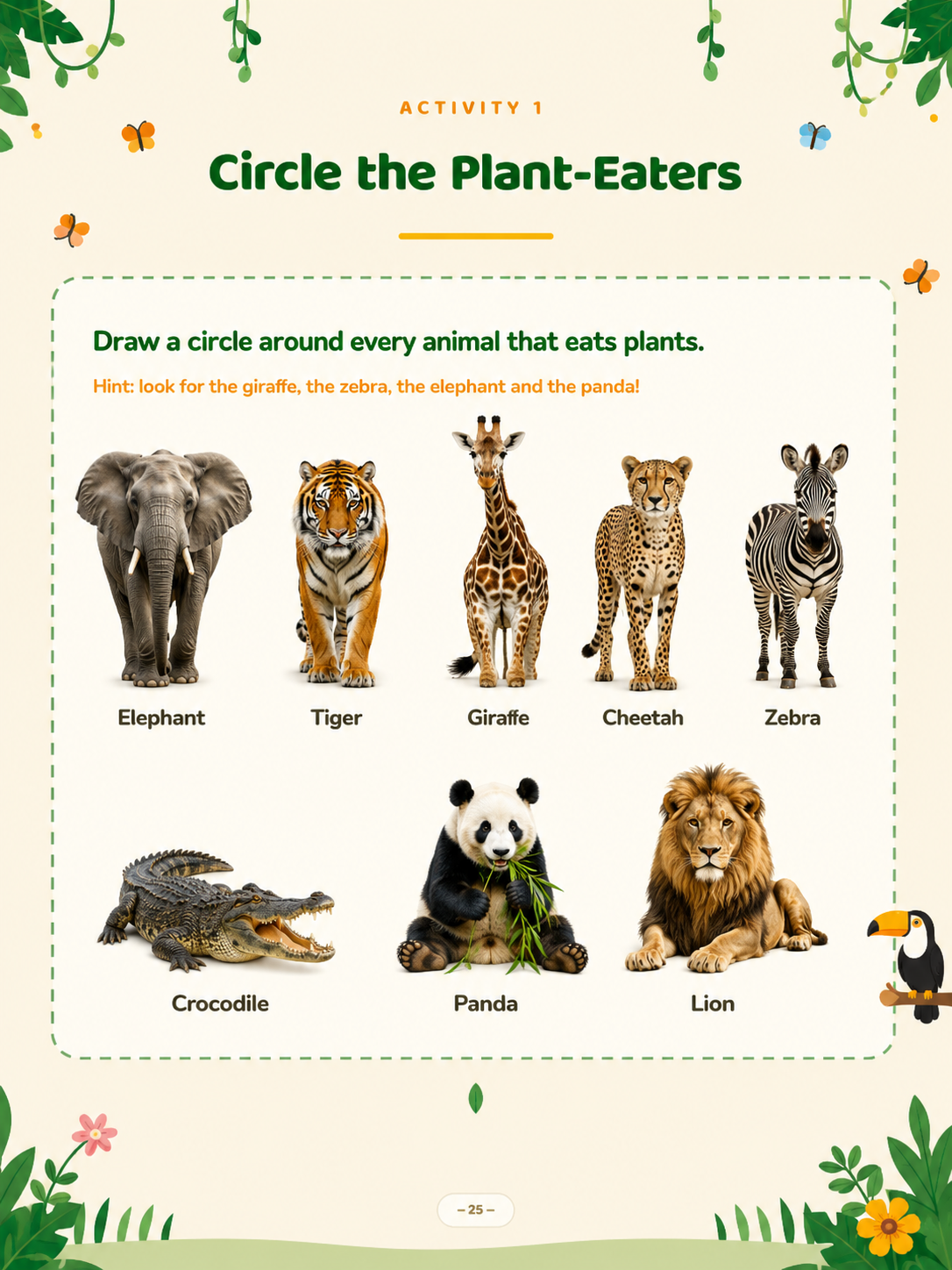 Volume 1 activity page