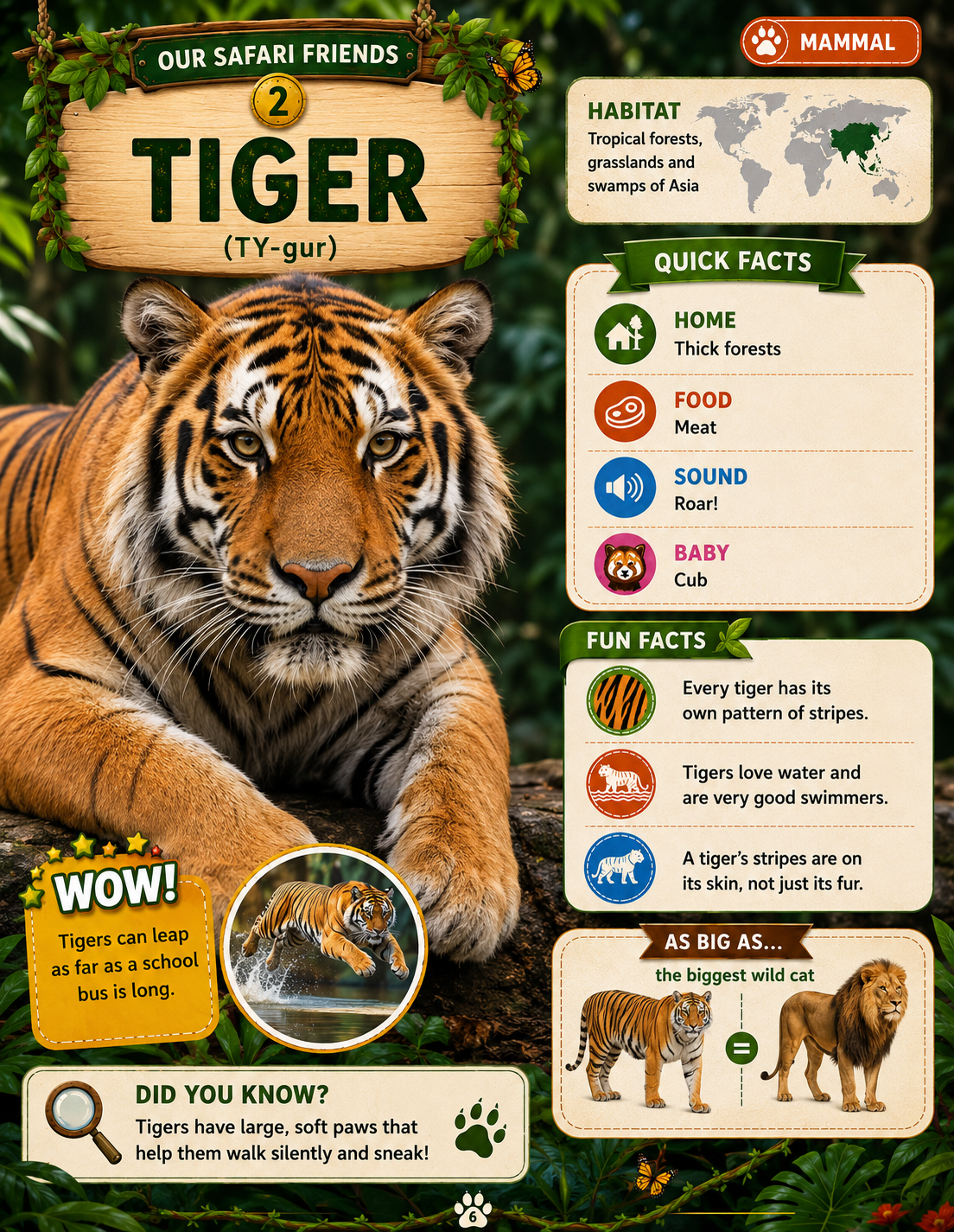 Volume 1 inside page — animal with an “As Big As…” size comparison