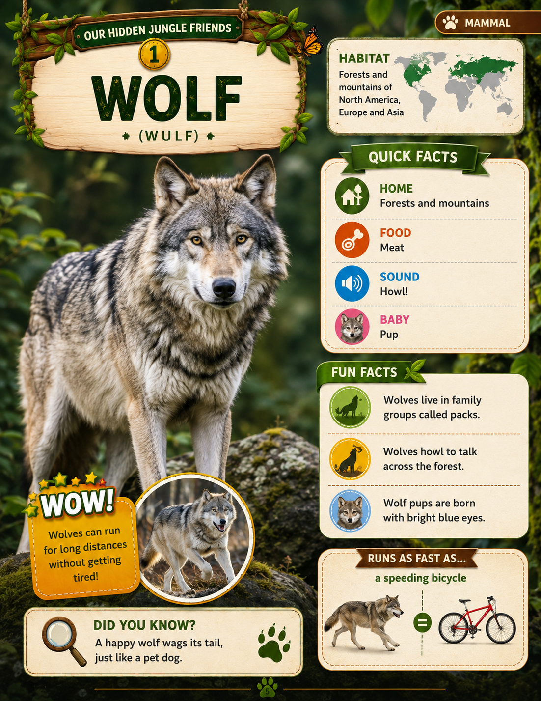 Volume 2 inside page — animal fact card